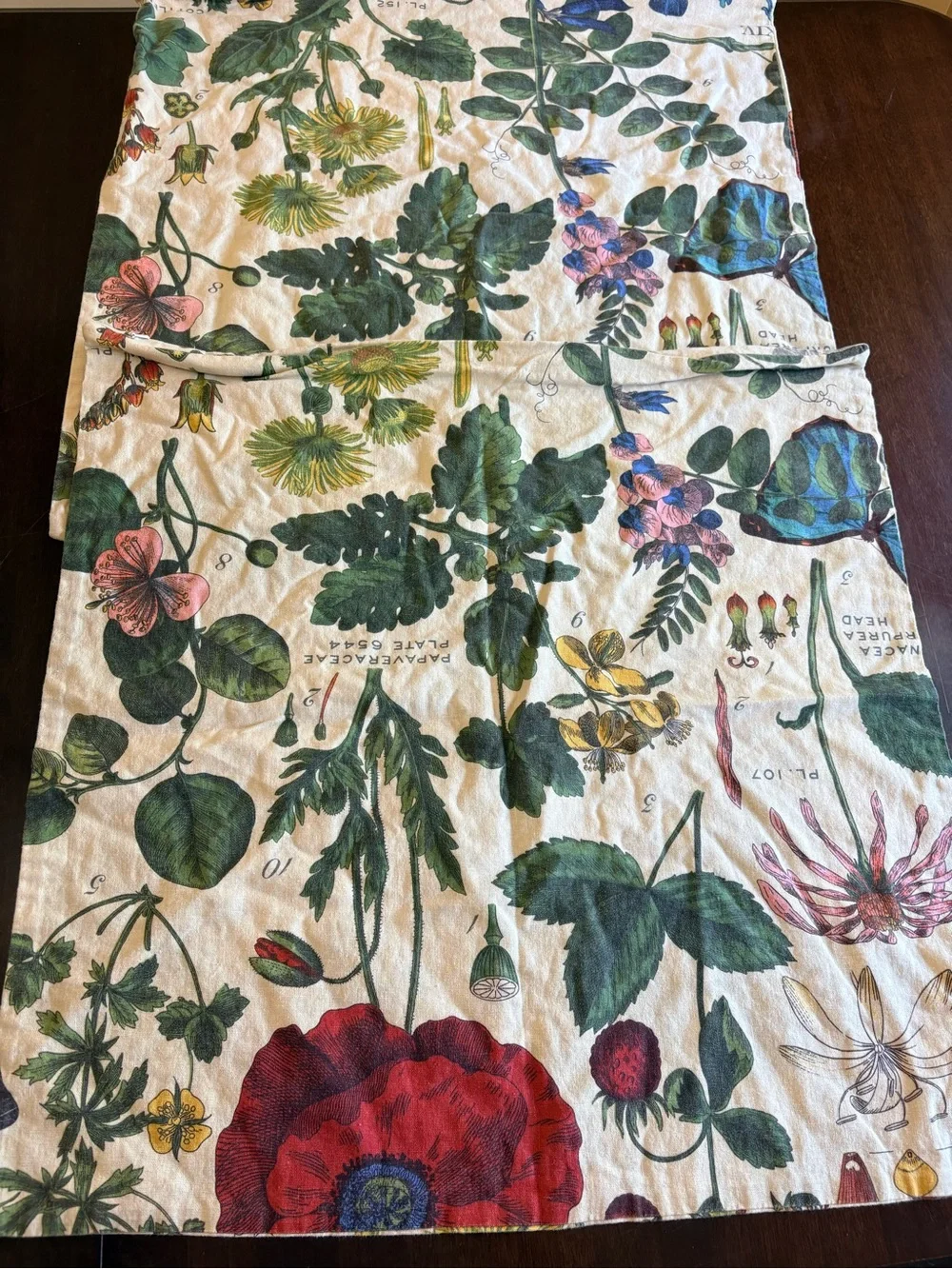 2 Pottery Barn Cream Botanical Linen 24” Pillow Covers